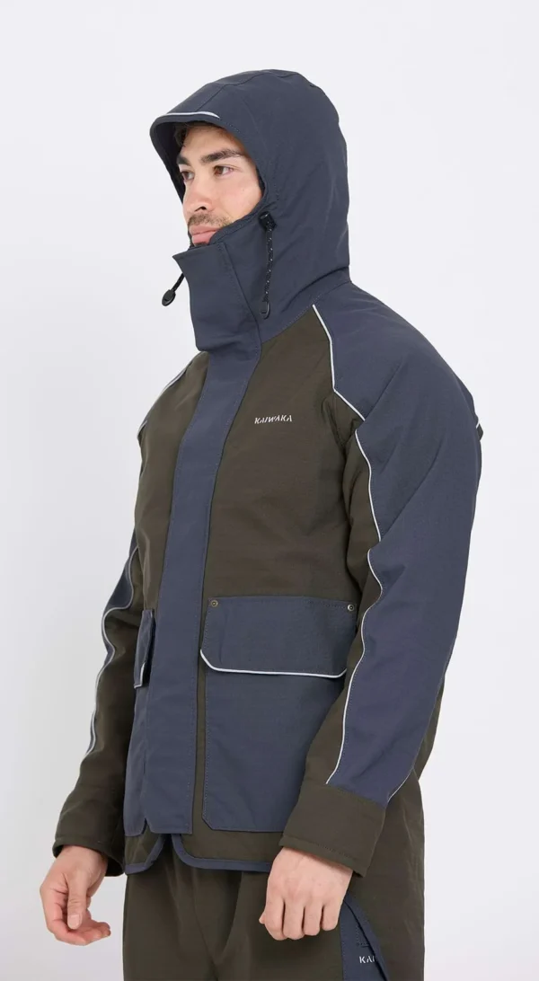 Kaiwaka Stormforce Men's Winter Jacket frontside view hood up